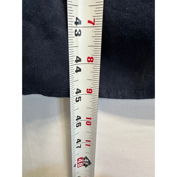 Reiss Navy Linen Tie Front Midi Dress Size 2 Adjustable Straps V-Neck Slit Hem - Picture 8 of 14